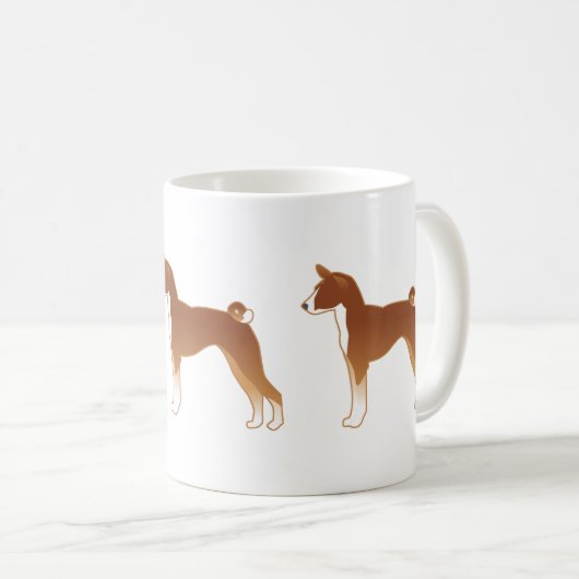 Mug Illustration de la race de chien Basenji Silhouett (Devant droit)