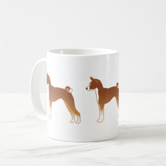 Mug Illustration de la race de chien Basenji Silhouett (Devant gauche)