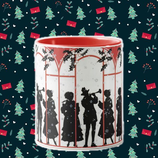 Mug Illustration de la silhouette des chanteurs de Noë