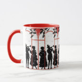 Mug Illustration de la silhouette des chanteurs de Noë (Gauche)