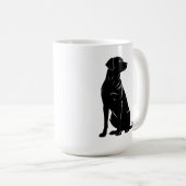 Mug Illustration de la silhouette du labrador noir (Devant droit)
