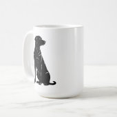 Mug Illustration de la silhouette du labrador noir (Devant gauche)
