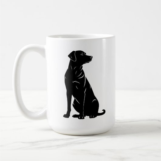 Mug Illustration de la silhouette du labrador noir (Gauche)
