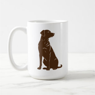 Mug Illustration de la silhouette d'un labrador noir 