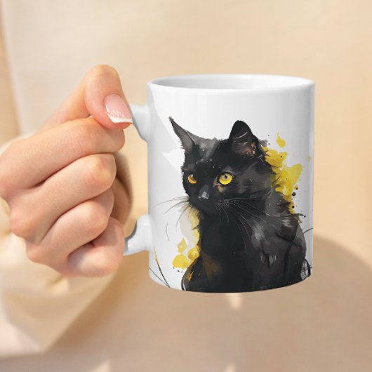 Mug Illustration de la tête de chat de l'aquarelle art
