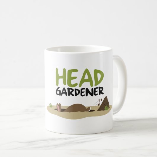 Mug Illustration de la tête du jardinier (Devant droit)