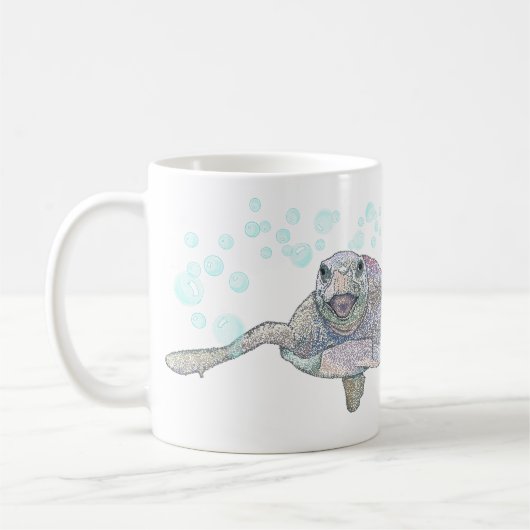 Mug Illustration de la tortue de mer de mignons enfant (Gauche)