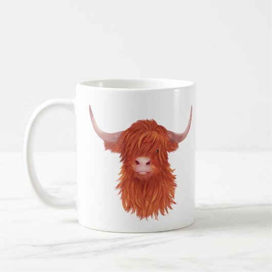 Mug Illustration de la vache des hauts plateaux orange (Gauche)