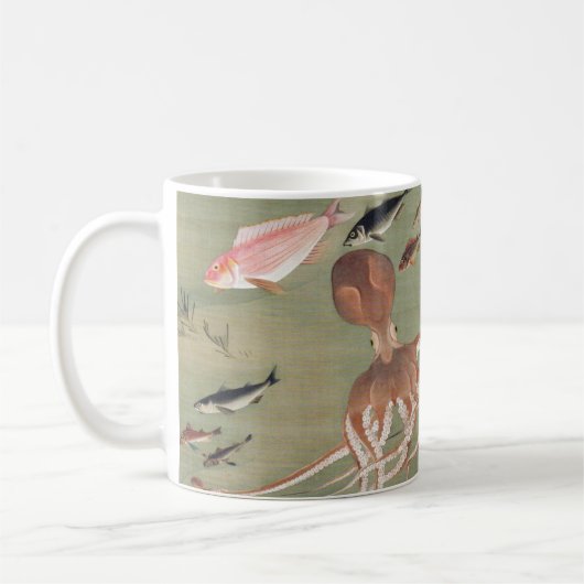 Mug Illustration de la vie marine du poisson et de la (Gauche)