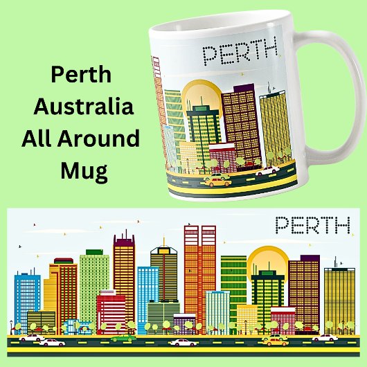 Mug Illustration de la ville de PERTH