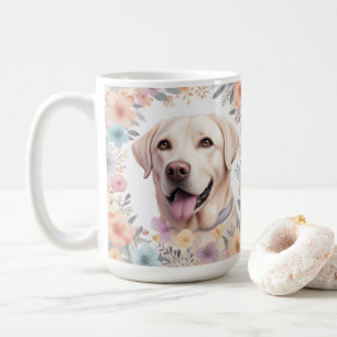 Mug Illustration de Labrador Retriever Florale Fantais