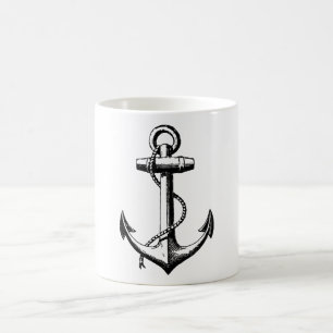 Mug Illustration de l'Ancre nautique vintage