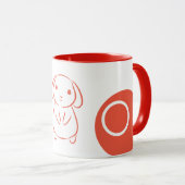 Mug Illustration de lapin minimaliste (Devant droit)