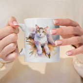 Mug Illustration de l'aquarelle de chat blanc doux
