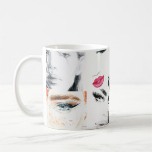 Mug Illustration de l'aquarelle de collection féminine
