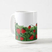 Mug Illustration de l'aquarelle du champ de fraises (Devant gauche)