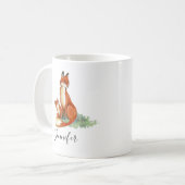 Mug Illustration de l'aquarelle Momma Fox et Baby (Devant gauche)