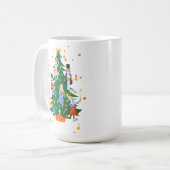 Mug Illustration de l'arbre de Noël mignon avec couron (Devant gauche)