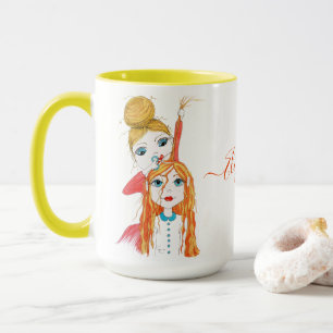 Mug Illustration de l'art lunaire de coupe de cheveux