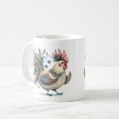 Mug Illustration de l'art populaire du poulet ou du co (Devant gauche)