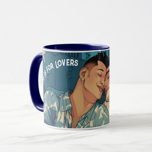 Mug Illustration De L'Élevage Hommes Gay Du Centre-Vil (Devant gauche)