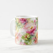 Mug Illustration de l'encre d'alcool des fleurs pastel (Devant gauche)