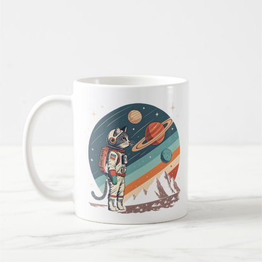 Mug Illustration de l'espace cosmique de l'astronaute (Gauche)