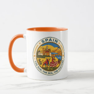 Mug Illustration de l'Espagne Badge de voyage Art