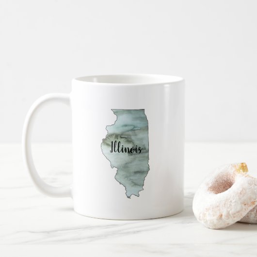 Mug Illustration de l'État de l'Illinois (Avec donut)