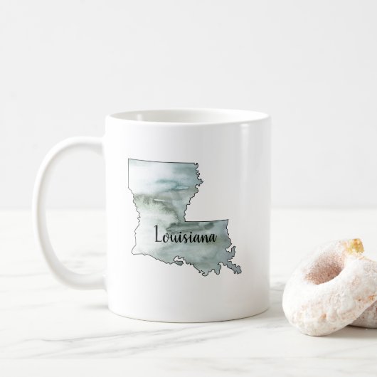 Mug Illustration de l'État de Louisiane (Avec donut)