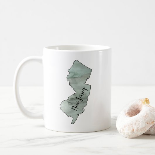 Mug Illustration de l'état du New Jersey (Avec donut)