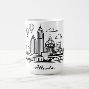 Mug Illustration de ligne noire Atlanta