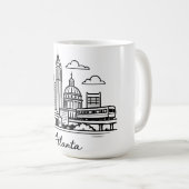 Mug Illustration de ligne noire Atlanta (Devant droit)