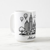 Mug Illustration de ligne noire Atlanta (Devant gauche)