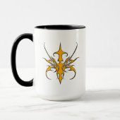 Mug Illustration de ligne tribale orange féroce (Gauche)