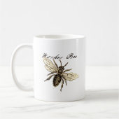 Mug Illustration de l'insecte d'abeille vintage (Gauche)