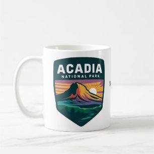 Mug Illustration de l'insigne du coucher de soleil du