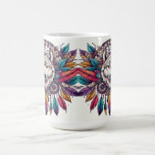 Mug Illustration de loup avec attrape-rêves de style b (Centre)