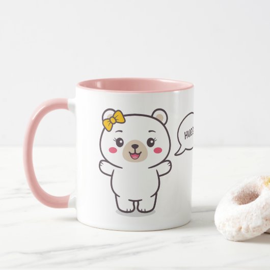 Mug Illustration de l'ours en peluche (Avec donut)