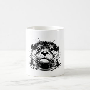 Mug Illustration de loutre dans l'eau