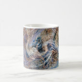 Mug Illustration de marbrage gris bleu (Centre)