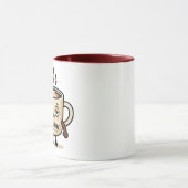 Mug Illustration de mascotte de café éveillé mignon en (Centre)