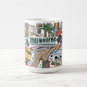 Mug Illustration de Melbourne City, Blanc