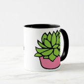Mug Illustration de mignon succulent en pot rose (Devant droit)