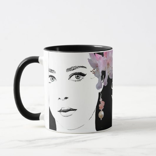 Mug Illustration de mode florale personnalisable face (Gauche)