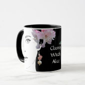 Mug Illustration de mode florale personnalisable face (Devant gauche)
