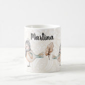 Mug Illustration de moineau mignon d'hiver (Centre)