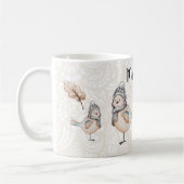 Mug Illustration de moineau mignon d'hiver (Gauche)
