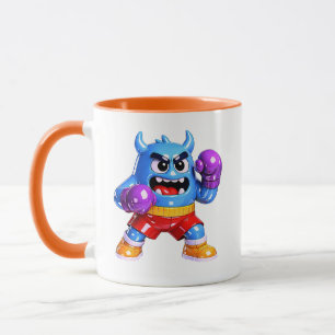 Mug Illustration de monstre de boxe bleu