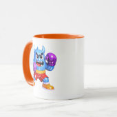 Mug Illustration de monstre de boxe bleu (Devant gauche)